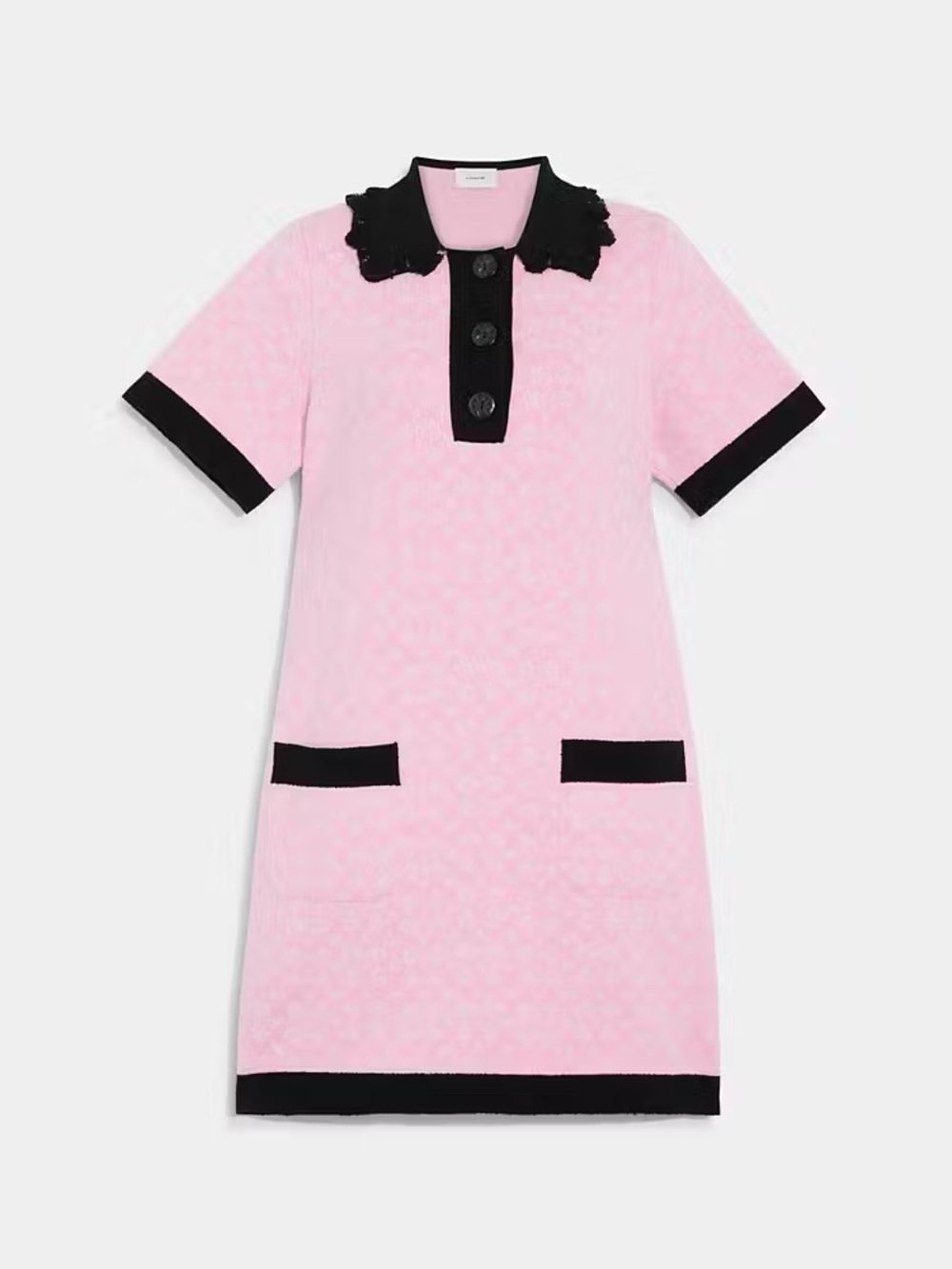 Coach Pink Floral Knit Polo Dress - Picture 2 of 8